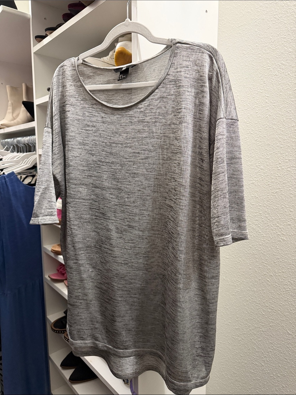 H&M Heather Gray Short Sleeve Tunic Top
